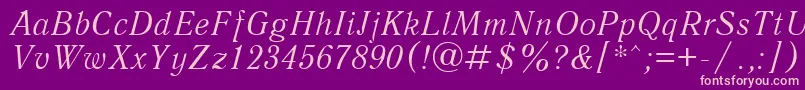 QuantantiquacttItalic Font – Pink Fonts on Purple Background