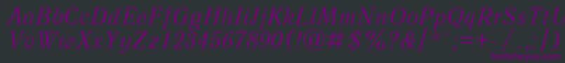 QuantantiquacttItalic Font – Purple Fonts on Black Background
