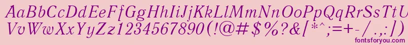 QuantantiquacttItalic Font – Purple Fonts on Pink Background