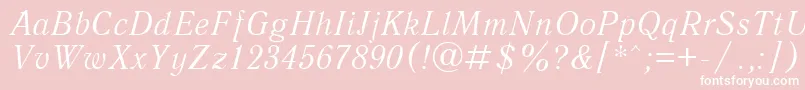 QuantantiquacttItalic Font – White Fonts on Pink Background