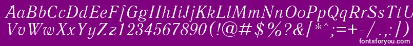 QuantantiquacttItalic Font – White Fonts on Purple Background