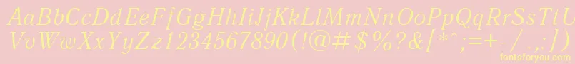 QuantantiquacttItalic Font – Yellow Fonts on Pink Background
