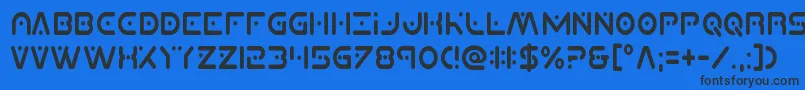 フォントPlanetxcompactcond – 黒い文字の青い背景