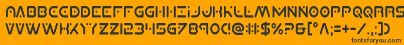 フォントPlanetxcompactcond – 黒い文字のオレンジの背景