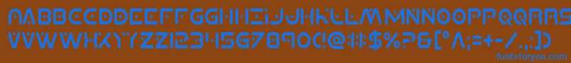 Planetxcompactcond-fontti – siniset fontit ruskealla taustalla
