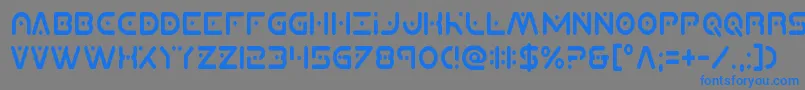 フォントPlanetxcompactcond – 灰色の背景に青い文字