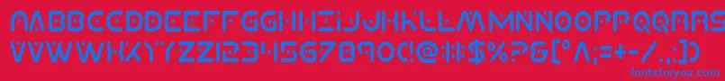 フォントPlanetxcompactcond – 赤い背景に青い文字