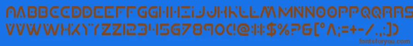 Шрифт Planetxcompactcond – коричневые шрифты на синем фоне