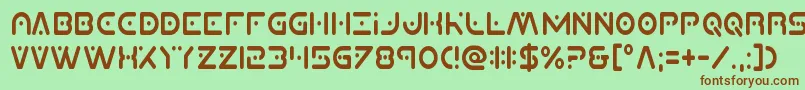 Шрифт Planetxcompactcond – коричневые шрифты на зелёном фоне