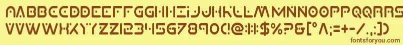 Planetxcompactcond-fontti – ruskeat fontit keltaisella taustalla