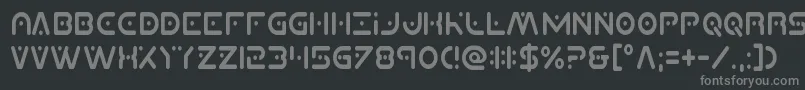 Planetxcompactcond-fontti – harmaat kirjasimet mustalla taustalla