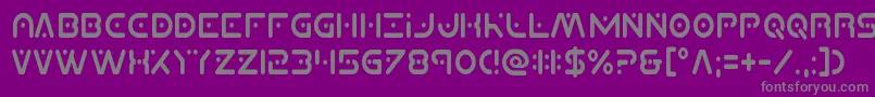 Planetxcompactcond-fontti – harmaat kirjasimet violetilla taustalla
