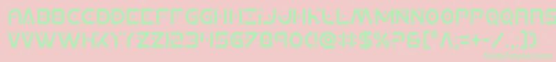 フォントPlanetxcompactcond – ピンクの背景に緑の文字