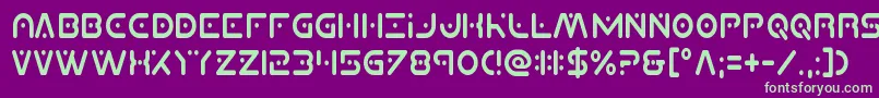 Planetxcompactcond-Schriftart – Grüne Schriften auf violettem Hintergrund