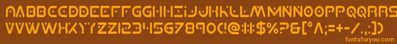 Planetxcompactcond-fontti – oranssit fontit ruskealla taustalla