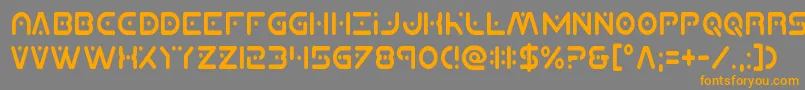 Planetxcompactcond-Schriftart – Orangefarbene Schriften auf grauem Hintergrund