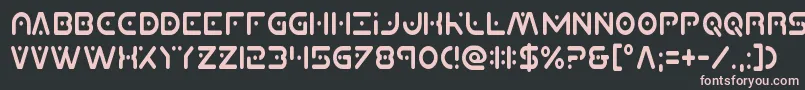 Planetxcompactcond-fontti – vaaleanpunaiset fontit mustalla taustalla
