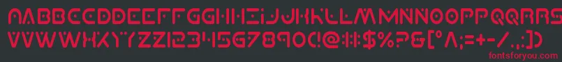 フォントPlanetxcompactcond – 黒い背景に赤い文字