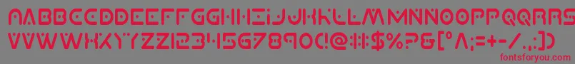 Planetxcompactcond-Schriftart – Rote Schriften auf grauem Hintergrund