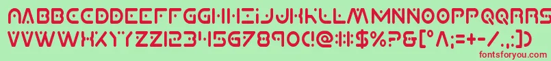 Planetxcompactcond-fontti – punaiset fontit vihreällä taustalla