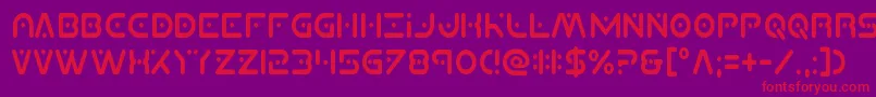 Planetxcompactcond-Schriftart – Rote Schriften auf violettem Hintergrund