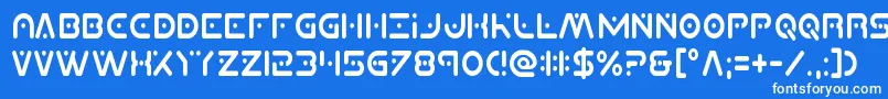 フォントPlanetxcompactcond – 青い背景に白い文字