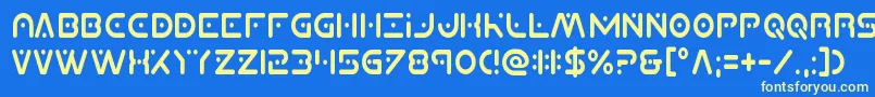 Шрифт Planetxcompactcond – жёлтые шрифты на синем фоне