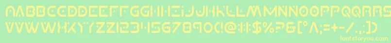 Planetxcompactcond Font – Yellow Fonts on Green Background