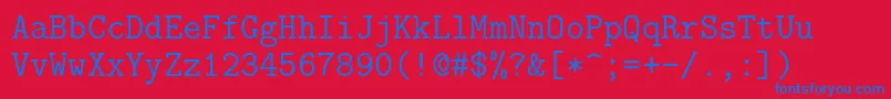 Lmmono12Regular Font – Blue Fonts on Red Background