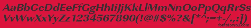 UrwimperialtextbolextwidOblique Font – Black Fonts on Red Background