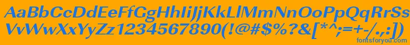 UrwimperialtextbolextwidOblique Font – Blue Fonts on Orange Background