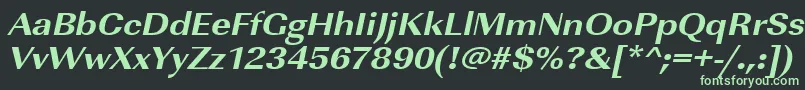 UrwimperialtextbolextwidOblique-fontti – vihreät fontit mustalla taustalla