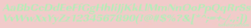 UrwimperialtextbolextwidOblique Font – Green Fonts on Pink Background