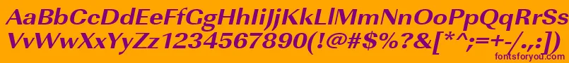 UrwimperialtextbolextwidOblique Font – Purple Fonts on Orange Background