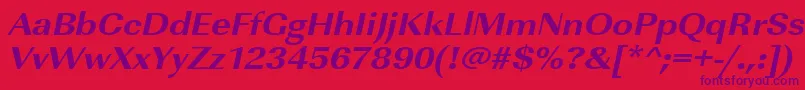 UrwimperialtextbolextwidOblique Font – Purple Fonts on Red Background