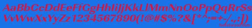 UrwimperialtextbolextwidOblique Font – Red Fonts on Blue Background