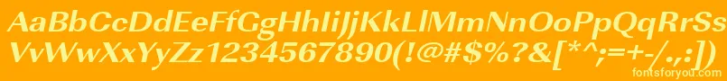 UrwimperialtextbolextwidOblique Font – Yellow Fonts on Orange Background