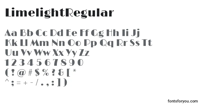 LimelightRegular Font – alphabet, numbers, special characters