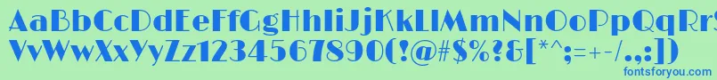 LimelightRegular-fontti – siniset fontit vihreällä taustalla