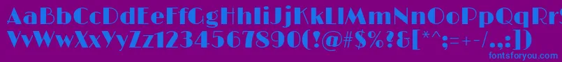 LimelightRegular-fontti – siniset fontit violetilla taustalla