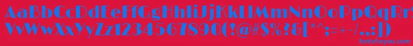 LimelightRegular-Schriftart – Blaue Schriften auf rotem Hintergrund