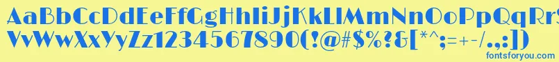 LimelightRegular Font – Blue Fonts on Yellow Background