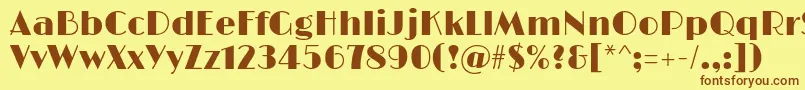 LimelightRegular Font – Brown Fonts on Yellow Background