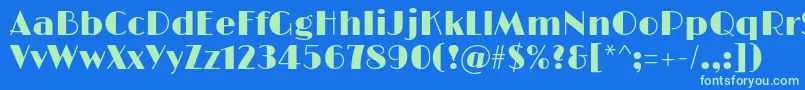 LimelightRegular Font – Green Fonts on Blue Background