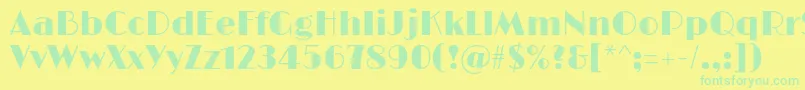 LimelightRegular Font – Green Fonts on Yellow Background