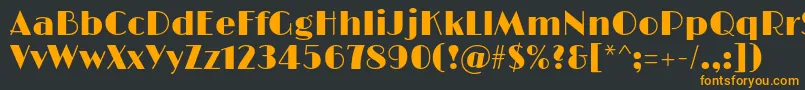 フォントLimelightRegular – 黒い背景にオレンジの文字