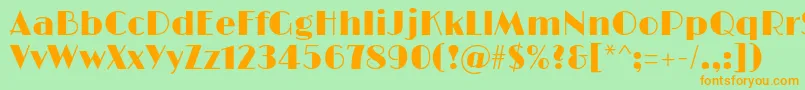 LimelightRegular Font – Orange Fonts on Green Background