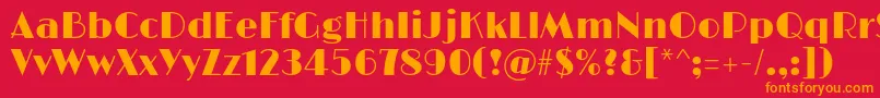 LimelightRegular-fontti – oranssit fontit punaisella taustalla