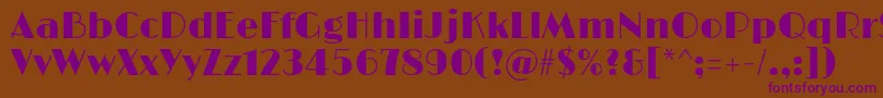 Czcionka LimelightRegular – fioletowe czcionki na brązowym tle
