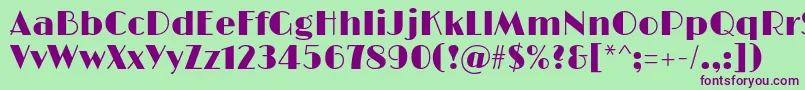 LimelightRegular-Schriftart – Violette Schriften auf grünem Hintergrund